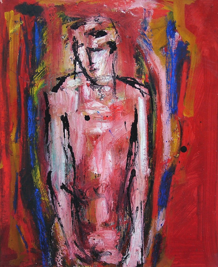 Alienation 2 by Ricky Romain ( 2007 oil and ink on paper. Private Collection)