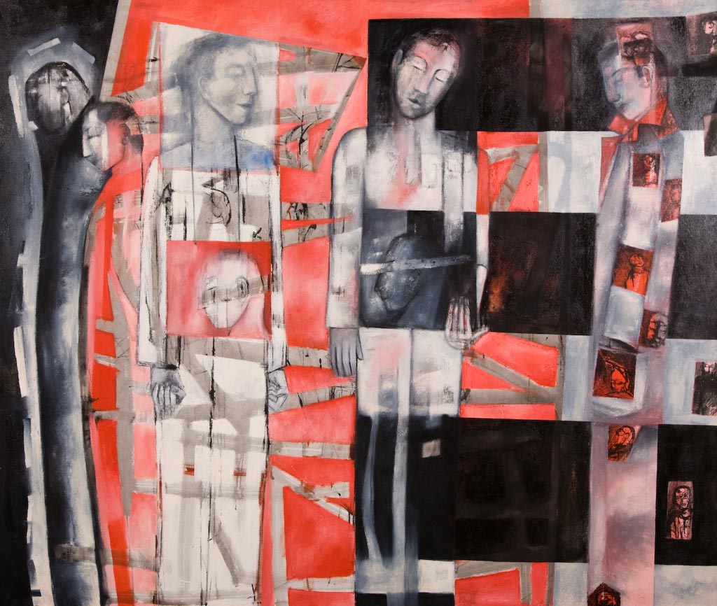 Scared Memory Figures, by Ricky Romain (2007, oil on canvas, 186cm x 155cm, £4000).