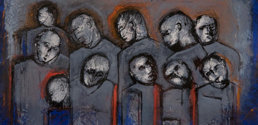 Standing 2, by Ricky Romain (2008, pastel on paper, private collection).