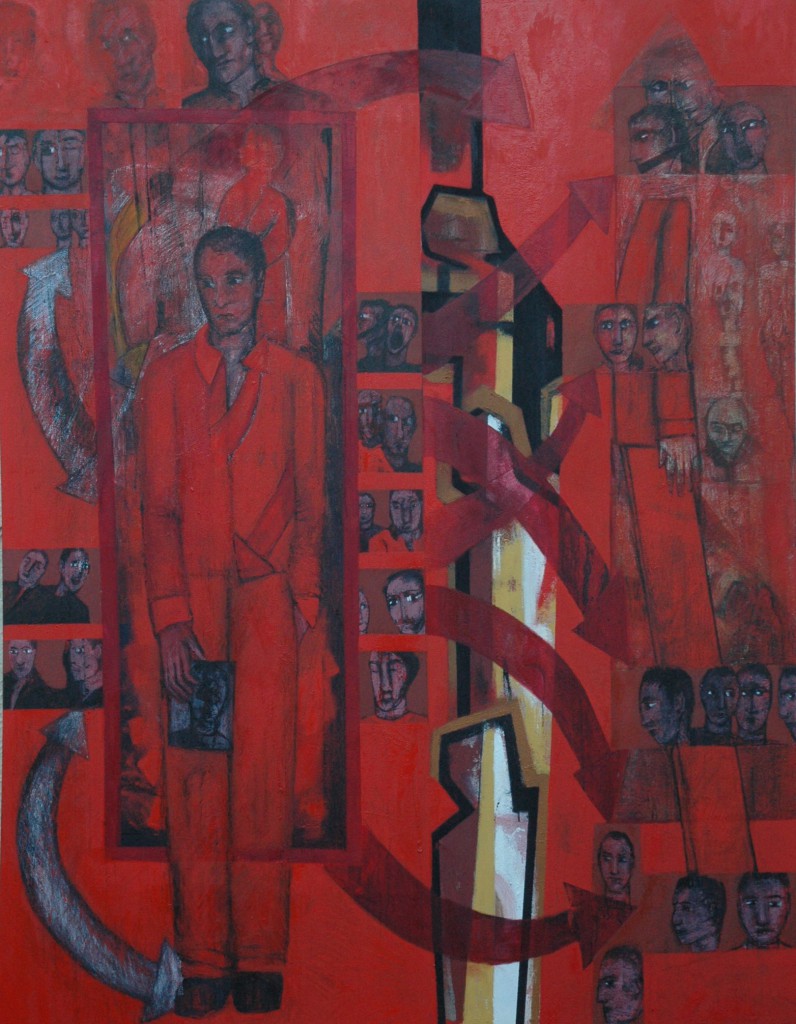 'A broken heart in Exile' by Ricky Romain oil on canvas. 184cm x 140cm. 2008/16
